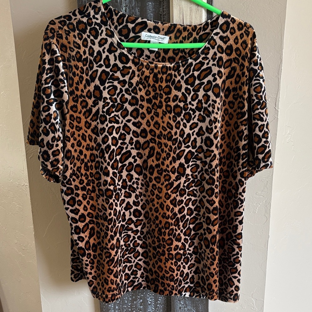 CWC dressy leopard top, 2X